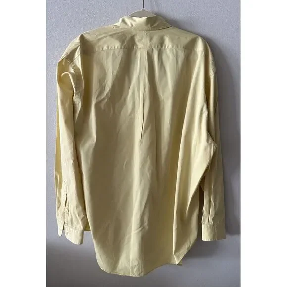 Polo Ralph Lauren Mens Button Down Shirt Blake Size Large Yellow Preppy Pony - Picture 2 of 7